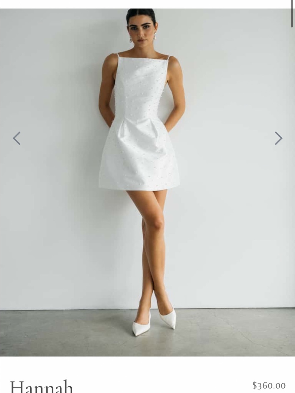 Jenny Yoo White Beaded Mini Dress-Hannah